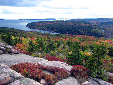 Fall Colors coming to bloom at Acadia National Park, Maine photo