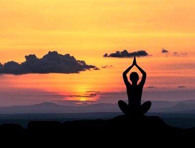 Yoga Pose at Sunset photo