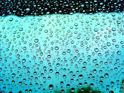 Raindrops blue water-drop photo