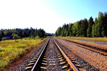 Railway in sunny summer day