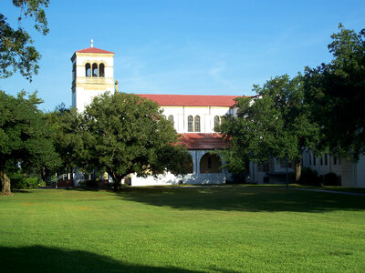 Saint Leo Abbey and lawn in Florida photo