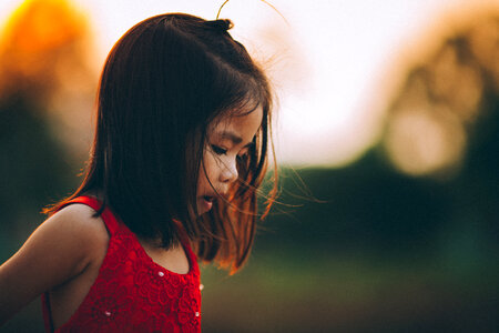 Little Asian Girl Outdoors photo