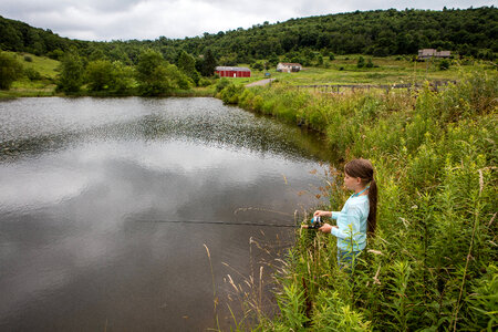 Young girl fishing-2 photo