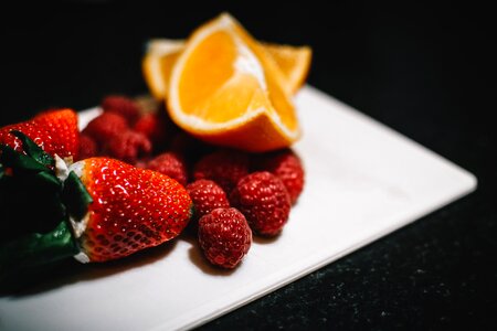 Strawberries Orange Slices photo