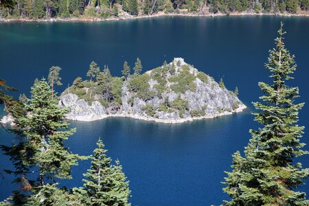 Lake island landscape photo