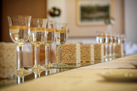 Champagne white wine lunchroom photo