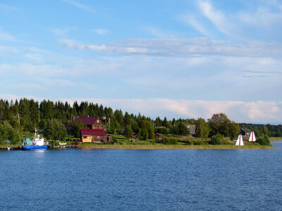 Ladoga lake scenery in Russia photo