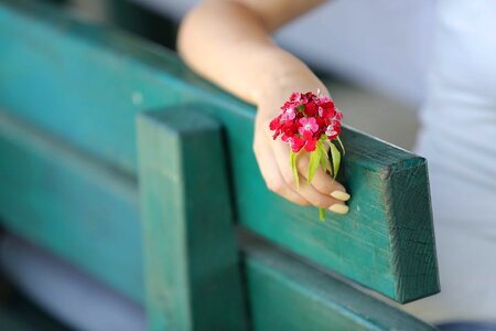 Hand flowers bench