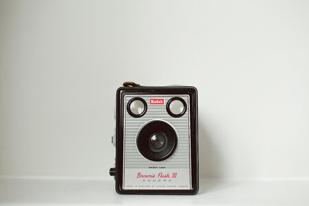 Brownie Flash III Kodak Camera on White Background photo