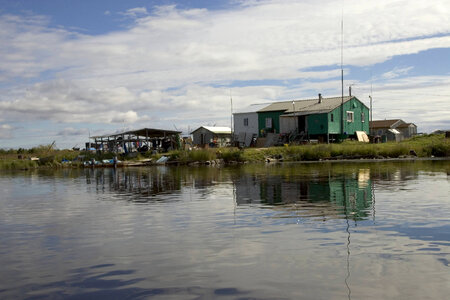 Beach house along the shore