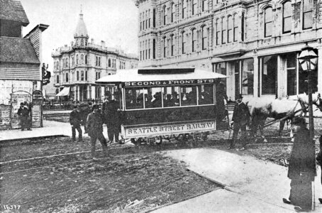 First Streetcar in Seattle in 1884, Washington photo