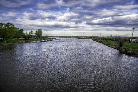 River Landscape under the clouds photo