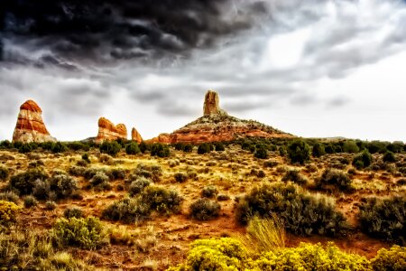 Buttes formations sky