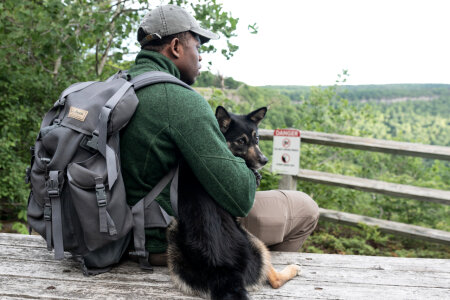 Man with dog photo