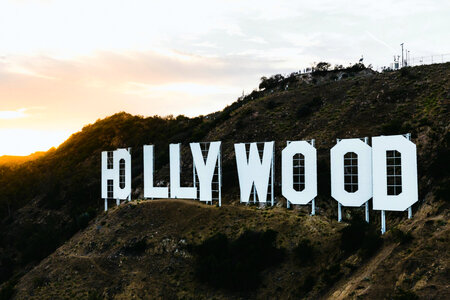 Hollywood on a hill above Los Angeles, California photo