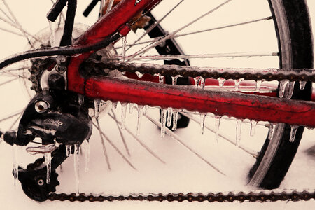 Chain Covered With Ice photo