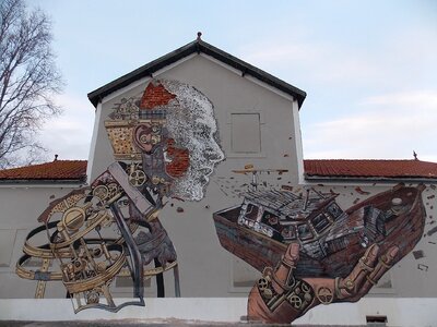 Wind graffiti street-art