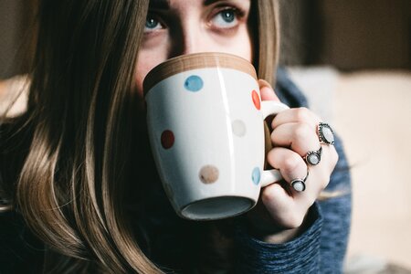 Woman Drinking Coffee photo