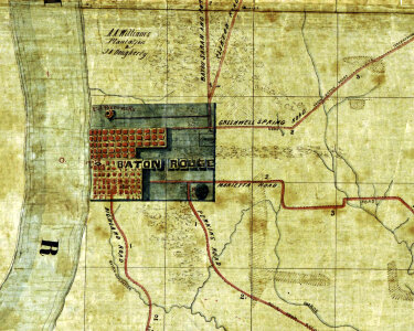 Map of Baton Rouge in 1863 in Louisiana photo