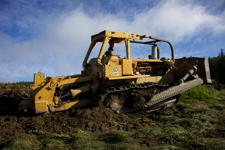 Bulldozer loosens the ground for Red spruce restoration-1 photo