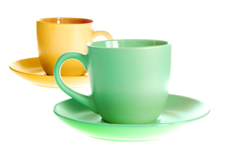 Green and yellow cups photo