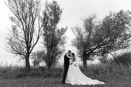 Trees bride wedding photo