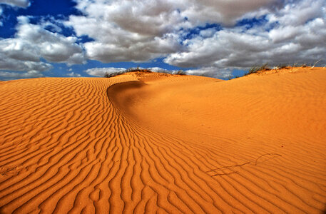 Sand Dunes landscape with sky and clouds in Israel photo