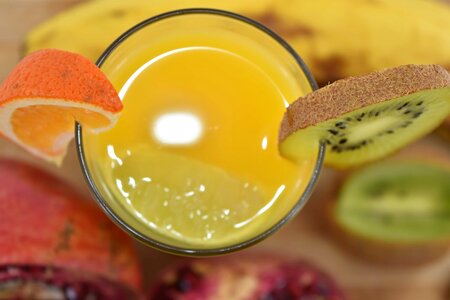 Fresh fruit cocktail fruit juice photo