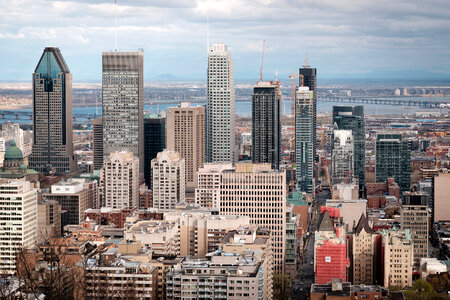 Skyline and Skyscrapers of Montreal, Quebec, Canada photo