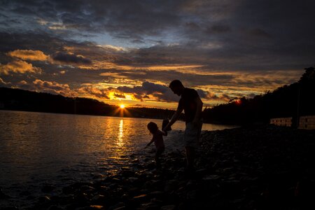 Father people sea photo