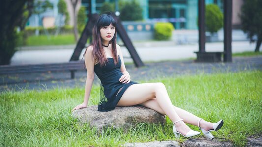 Fashion model portrait. beautiful young Asian woman