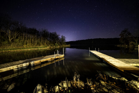 Night Time Astrophotography landscape at Lake Le Aqua Na State Park photo