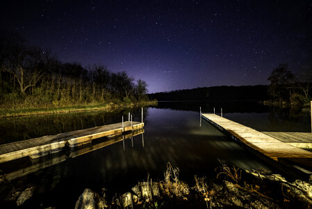 Night Time Astrophotography landscape at Lake Le Aqua Na State Park