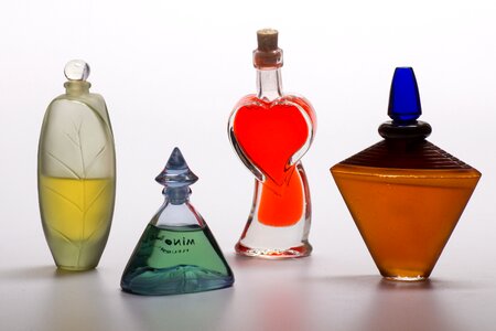 Decoration perfume bottles color photo