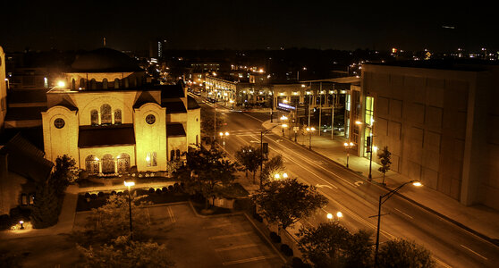 Uptown at night Cityscape in Columbus, Ohio photo