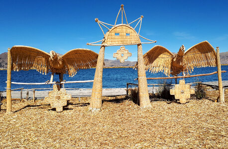 The floating and tourist Islands of lake Titicaca photo