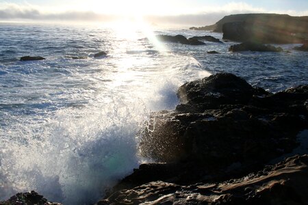 Waves coast landscape