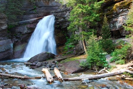 Waterfalls montana glacier national park photo