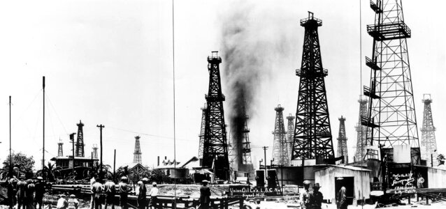 Oil field in Long Beach, 1920 in the greater Los Angeles Area, California photo