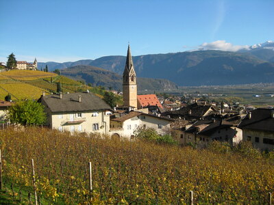 famous Wine Village of Tramin at south tyrolean photo
