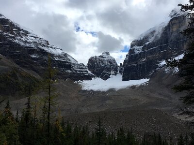 The trail of the Plain of Six Glaciers in Banff National Park