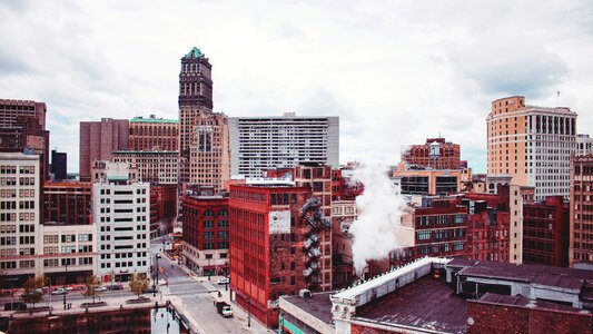 Downtown buildings in Detroit,Michigan photo