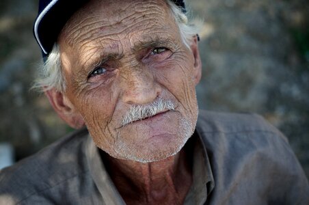 Grandfather mustache pensioner photo