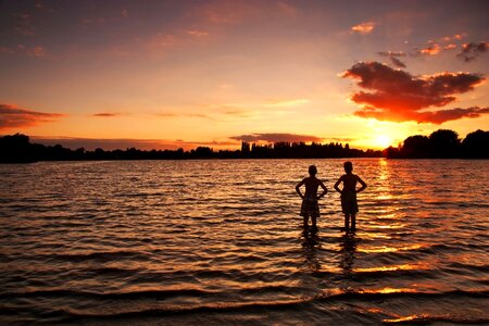 Boys summer sunset