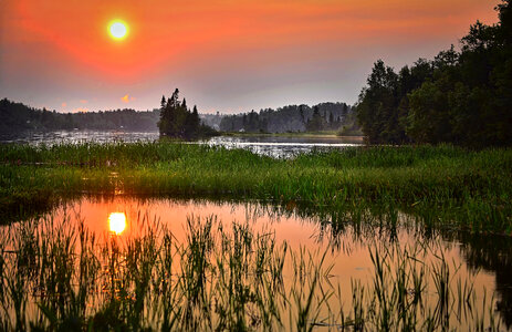 Sunset over the Wetlands in Quebec, Canada photo