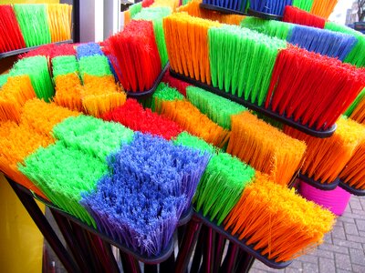 Cleaning broom colorful