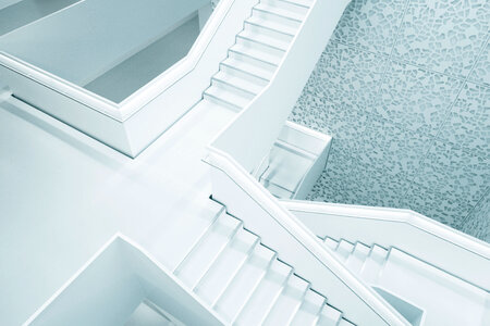 White Modern Huge Stairs