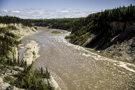 Landscape and Scenery of the Hay River at Louise falls