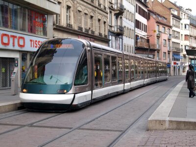 France, tram in the street the cities of Strasbourg