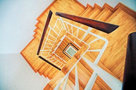 Wooden stairs photo